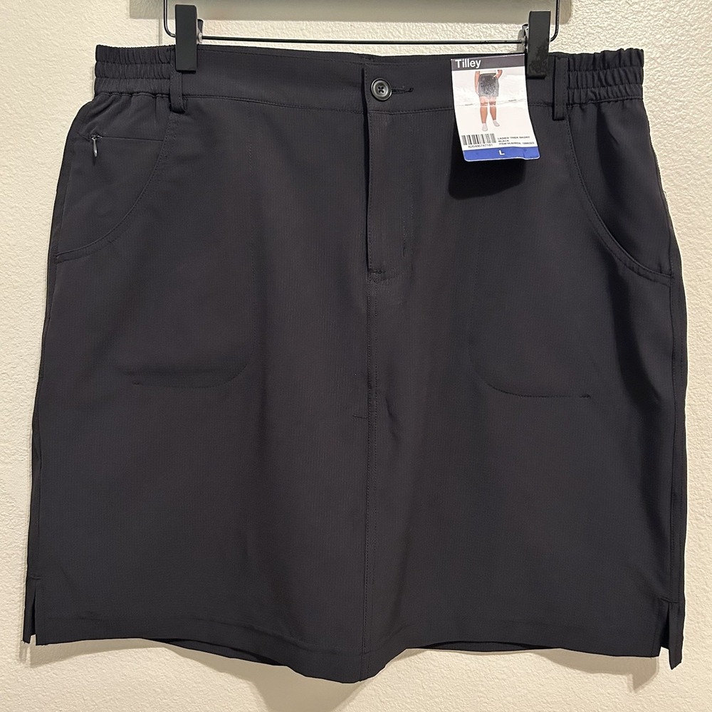 Tilley Women's Trek Skort, Black, Size Large New